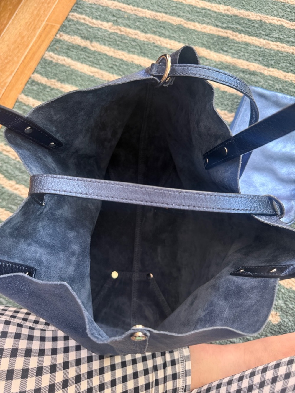 Tiffany & Co. Navy Blue Leather Tote with Wristlet - Picture 9 of 9
